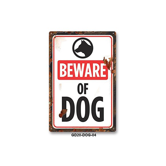 Señal de advertencia: Ten cuidado con el perro, estilo vintage, de PVC Dog-Pro, 10 unidades