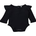 thumbnail image 1 of Infant Newborn Baby Boy Girl Long Sleeve Romper Cotton Ruffled Solid Color Bodysuit, 1 of 6