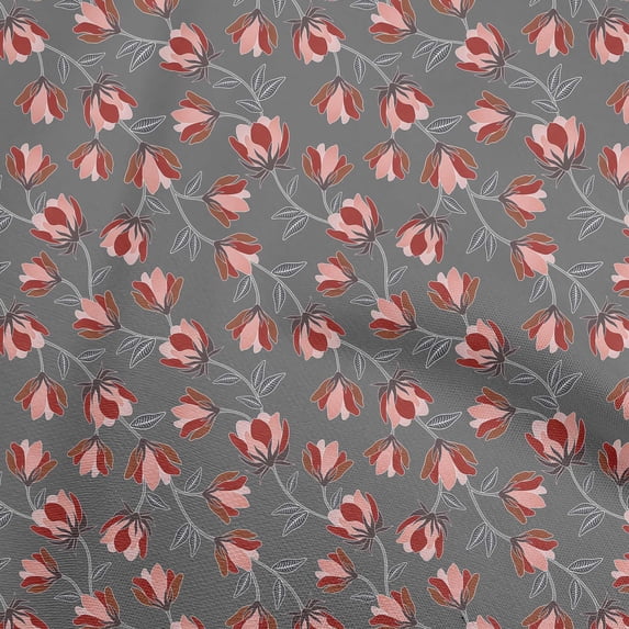 oneOone Cotton Flex Gray Fabric Floral Sewing Craft Projects Fabric Prints By Yard 40 Inch Wide