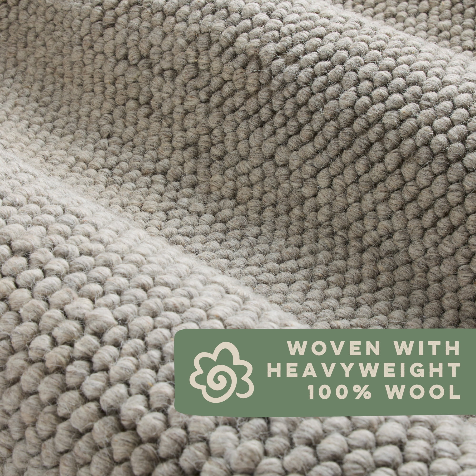 TOWN & COUNTRY TERRA Olea Bubble Texture Handcrafted 100% Wool Area Rug, Brown, 5'x7’