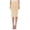 Beige, variant on Women's Casual Elastic Band High Waist Stretch Office Work Solid Midi Skirt