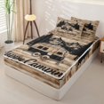thumbnail image 2 of catabedysis Rustic Camping Adventure Zipper Full Size Comforter Sets with Fitted Sheet and 2 Pillowcases,Camper Silhouette Print Zipper Bedding Set For Boys,Multicolor,Light Gray Reversible,4-Piece, 2 of 7