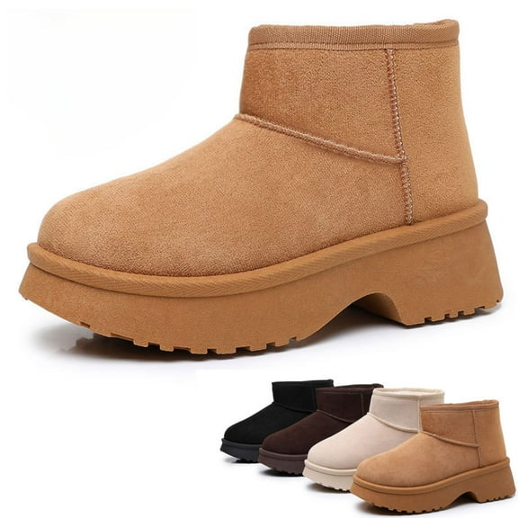 CHICVOMEY Women's Winter Snow Boots Platform Boots with Anti-Slip Sole Ankle Boots for Women Indoor & Outdoor