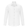 thumbnail image 6 of Aobny Men Shirts Plain Button Down Cotton Linen Clothing Collared Polos Long Sleeve Big & Tall Summer Shirts,White,XXL, 6 of 6