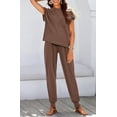 thumbnail image 5 of BTFBM Women's Two Piece Tracksuit Outfits Summer Short Sleeve Tops Long Pants Jogger Lounge Matching Sets Sweatsuit, 5 of 7