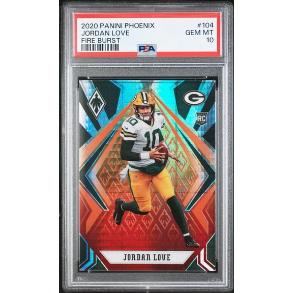 Collectible PSA 10 GEM-MT Jordan Love 2020 Phoenix Fire Burst #104 Rookie Card
