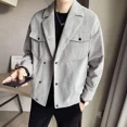 thumbnail image 3 of Reseñas de chaquetas de pana para hombre de color sólido de moda para hombre, muchas entregas rápidas, ropa estética barata, ofertas nuevas, 3 of 4