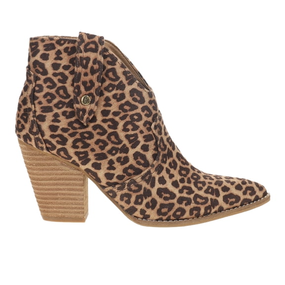 Corkys Womens Bar Hoppin Leopard Pointed Toe Ankle Boots