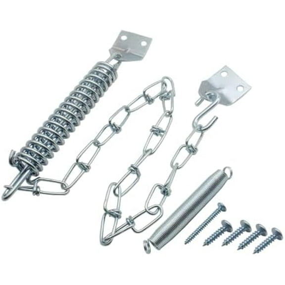 1 Set Screen Door Chain Storm Door Protector Chain and Spring Heavy Duty Storm Door Closer (Silver)