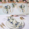 thumbnail image 3 of Navy Blue White Floral Cloth Napkins, Farmhouse Flowers Botanical Leaf Washable and Reusable Dinner Napkins Set of 4, Table Napkin for Kitchen Party Birthday Wedding Hotel Housewarming 20"x20", 3 of 9