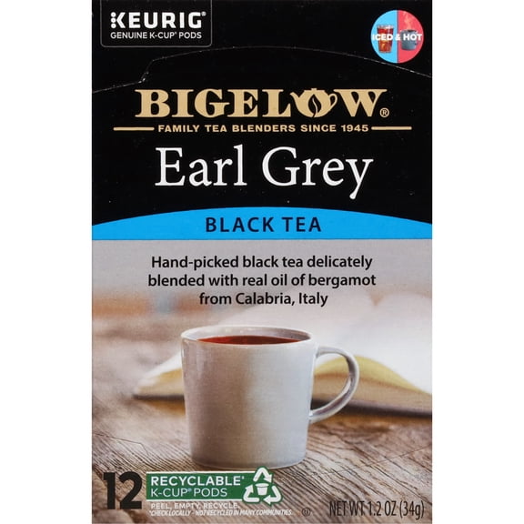 Bigelow Earl Grey K-Cup Pods, Black Tea, 12 Pods