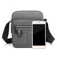 thumbnail image 2 of Bolsa bandolera de lona reflectante para hombre, funda para teléfono, trabajo, viaje (gris vertical) Likrtyny Para Estrenar, 2 of 9