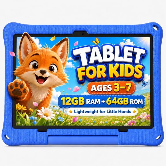 Callsky 10.1-Inch Kids Tablet, Android 14, ABCmouse Authorized Learning App, 12GB 64GB, Blue