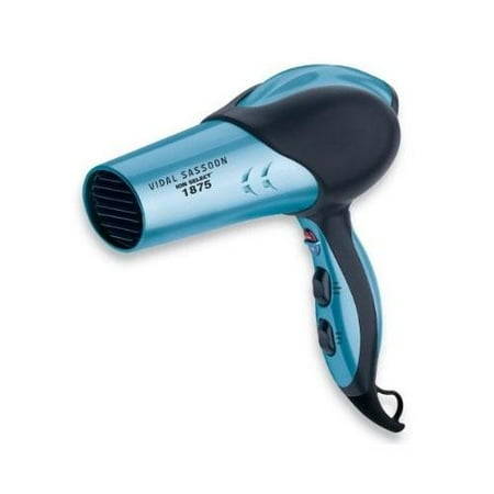 Vidal Sassoon VS525 Ion Select Turbo Boost Dryer - 1875 Watts, Select Dial Controls, Cold Shot Button, Removable Cap, Bl
