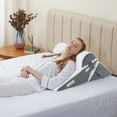 thumbnail image 2 of MOONORAH Wedge Pillow for Sleep Apnea, Adjustable Wedge Pillow Headboard, Bed Wedge Pillow for Acid Reflux and Back Pain Relief, Pillow Wedge for Sleeping with Neck Support Pillow, White & Grey, 2 of 9