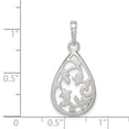 thumbnail image 2 of 925 Sterling Silver Filigree Oval (13x22mm) Pendant / Charm, 2 of 2