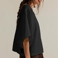 thumbnail image 6 of Czanzd Women's Oversized Cotton Short Sleeve T Shirt,Black,L, 6 of 7