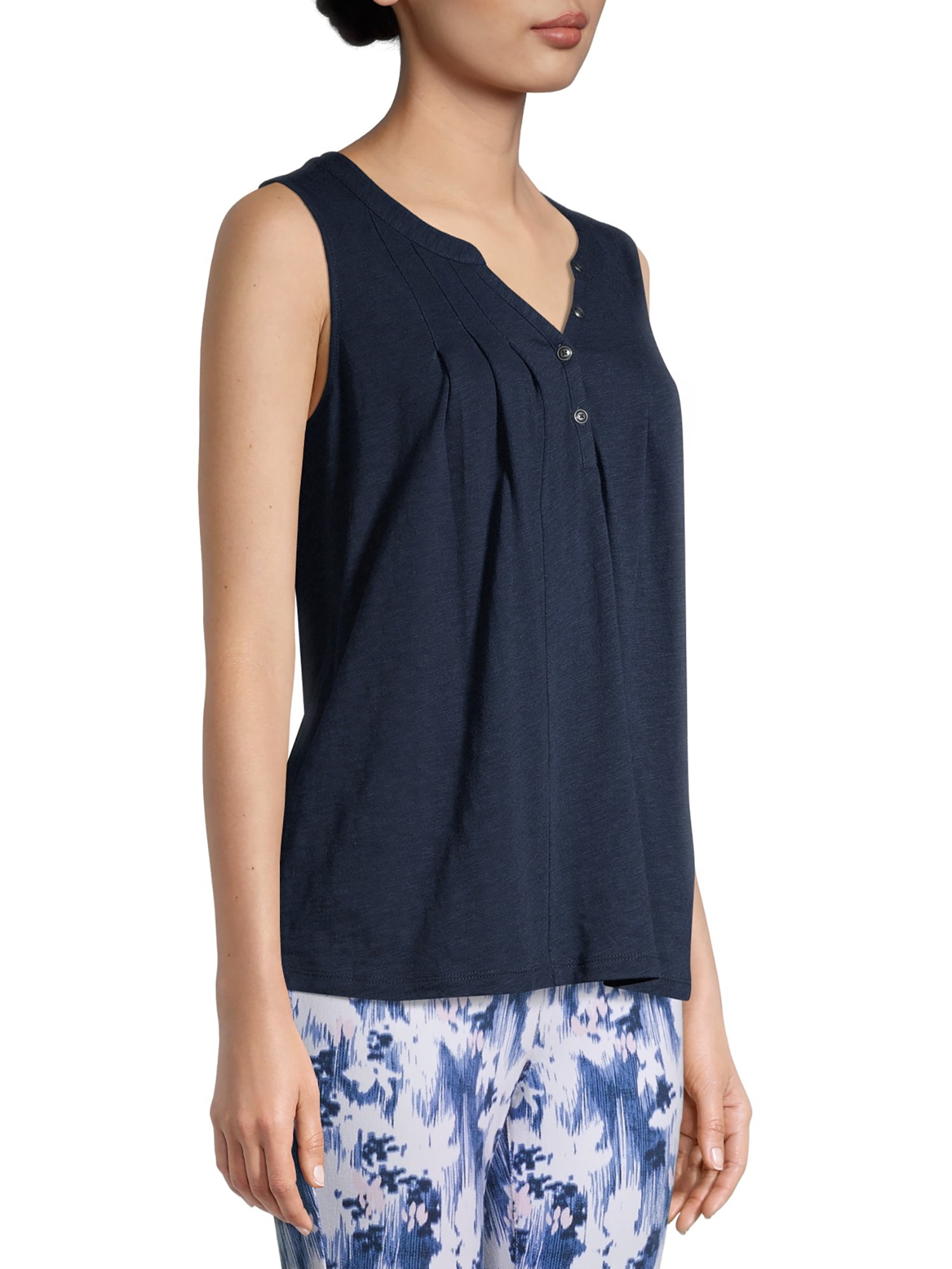 Time and Tru Women's Henley Tank Top