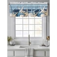 thumbnail image 4 of Coastal Starfish Curtain Valances for Windows, Blue Wooden Grain Seashells Country Kitchen Valance Window Treatment, Light Filtering Block Curtains for Bathroom/Bedroom/Living Room 54'' x 18'', 4 of 9