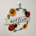 thumbnail image 4 of Cartel de bienvenida de la puerta Hierro Fundido Letrero De Bienvenida Pared Jardín Hogar Colgante Aro Guirnalda Colgante Mariquita Magideal Cartel de bienvenida de la puerta, 4 of 7