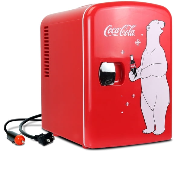 Coca-Cola 6 Can Portable Cooler/Warmer Mini Fridge Polar Bear