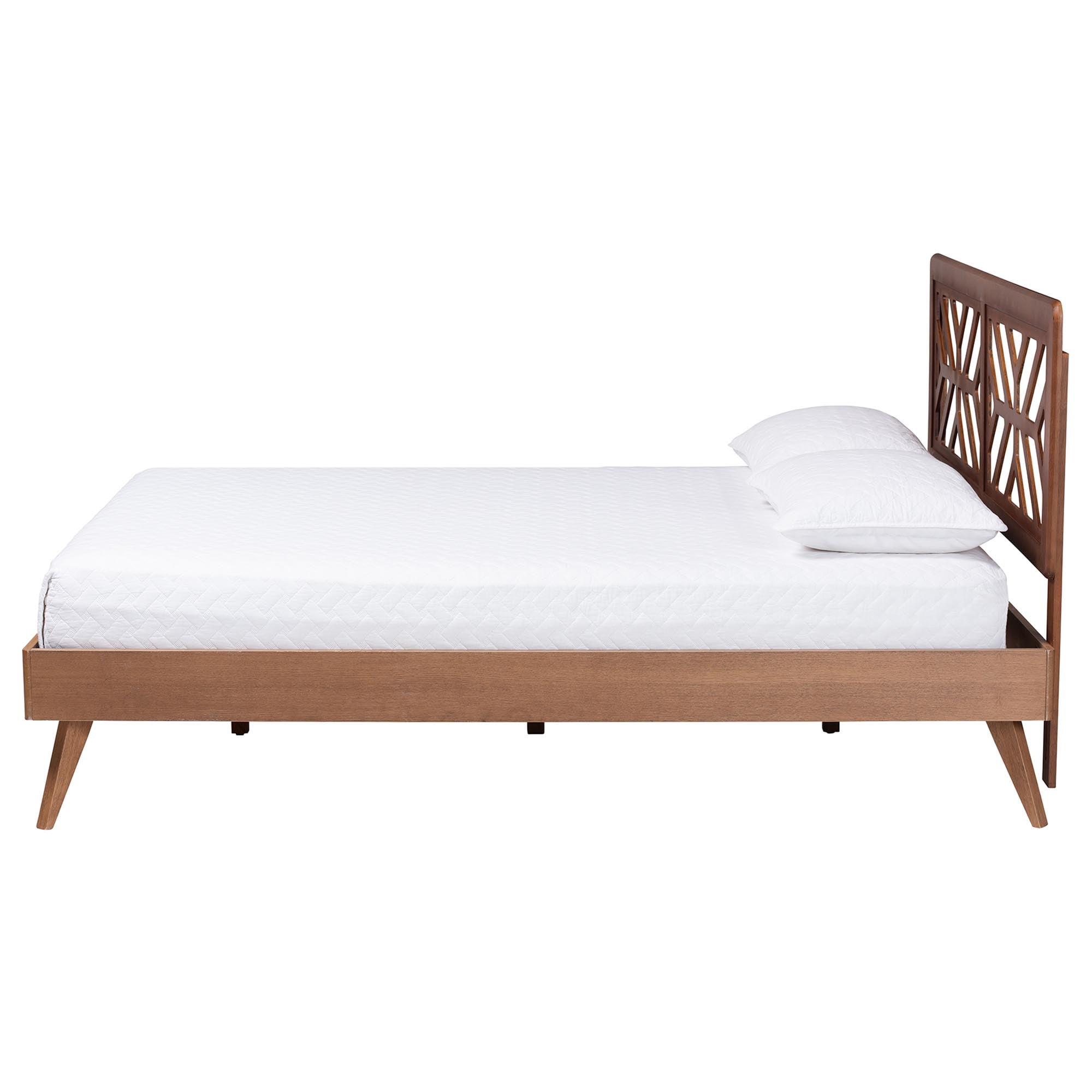 Baxton Studio Kirabo Modern Platform Bed, Queen, Ash Walnut