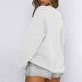 thumbnail image 6 of ADSSDQ Womens Tunic Tops Loose Fit Long Sleeve Pleated Shirts Crewneck Sweatshirts Pullover Tops White XL, 6 of 6