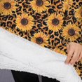 thumbnail image 3 of Oversized Wearable Blanket Hoodie,Black Leopard Sunflower Pattern Sherpa Blanket Hoodie with Super Pockets,Super Warm Fuzzy Pullover for Women & Men, 3 of 6