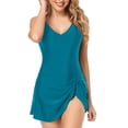 thumbnail image 1 of Aayomet Swimsuit Chlorine Resistant Square Neck One Piece Swimsuit,Blue XL, 1 of 5