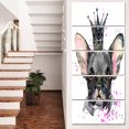 thumbnail image 1 of Chien Noir Mignon avec Couronne - Art Mural sur Toile, 1 of 3