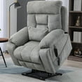 thumbnail image 4 of PAPROOS Electric Lift Recliner, Widen Power Lift Chair with Heating and Massage Function, Fabric Reclining Sofa with 2 Remotes and 2 Cup Holders, Big Lift Chairs for Elderly Seniors, Gray, 4 of 10