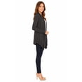 thumbnail image 2 of Women's Casual Draped Open Front Long Sleeve Solid Cardigan, 2 of 5