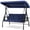 Navy Blue, variant on VIVOHOME 3-Seat Outdoor Converting Swing Chair with Canopy, Outdoor Porch Swing Chair with Stand - Navy Blue