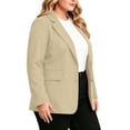thumbnail image 6 of Sheghy Going Out Tops 100%Cotton Women's Solid-Color Long-Sleeve Lapel Blazer with Pockets and Buttons Casual Plus Size Jacket, 6 of 9