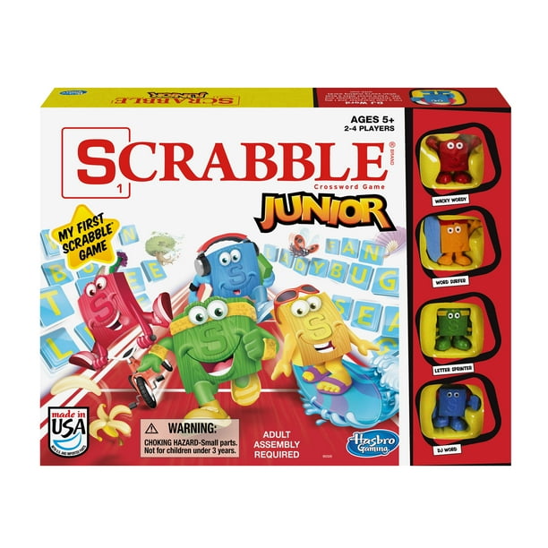 Scrabble Junior Game, Board Game for Kids Ages 5 and Up, for 2-4 ...