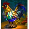 thumbnail image 3 of Animal Table Lamp Stained Glass Stained Night Light Retro Desk Lamps Xmas Gift Boris-Mermaid-15cm, 3 of 4