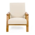 thumbnail image 6 of Lisonu Outdoor Patio Lounge Chair, Modern Adirondack Club Chair with Deep Seating, Teak Acacia Wood Frame & Weather-Resistant Beige Cushion, 6 of 21