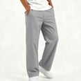 thumbnail image 2 of Gpaecead Boys Straight Leg Casual Pants Elastic Waist Cotton Blend Breathable Trousers With Deep Pockets For Travel Lounge Gray, 2 of 8
