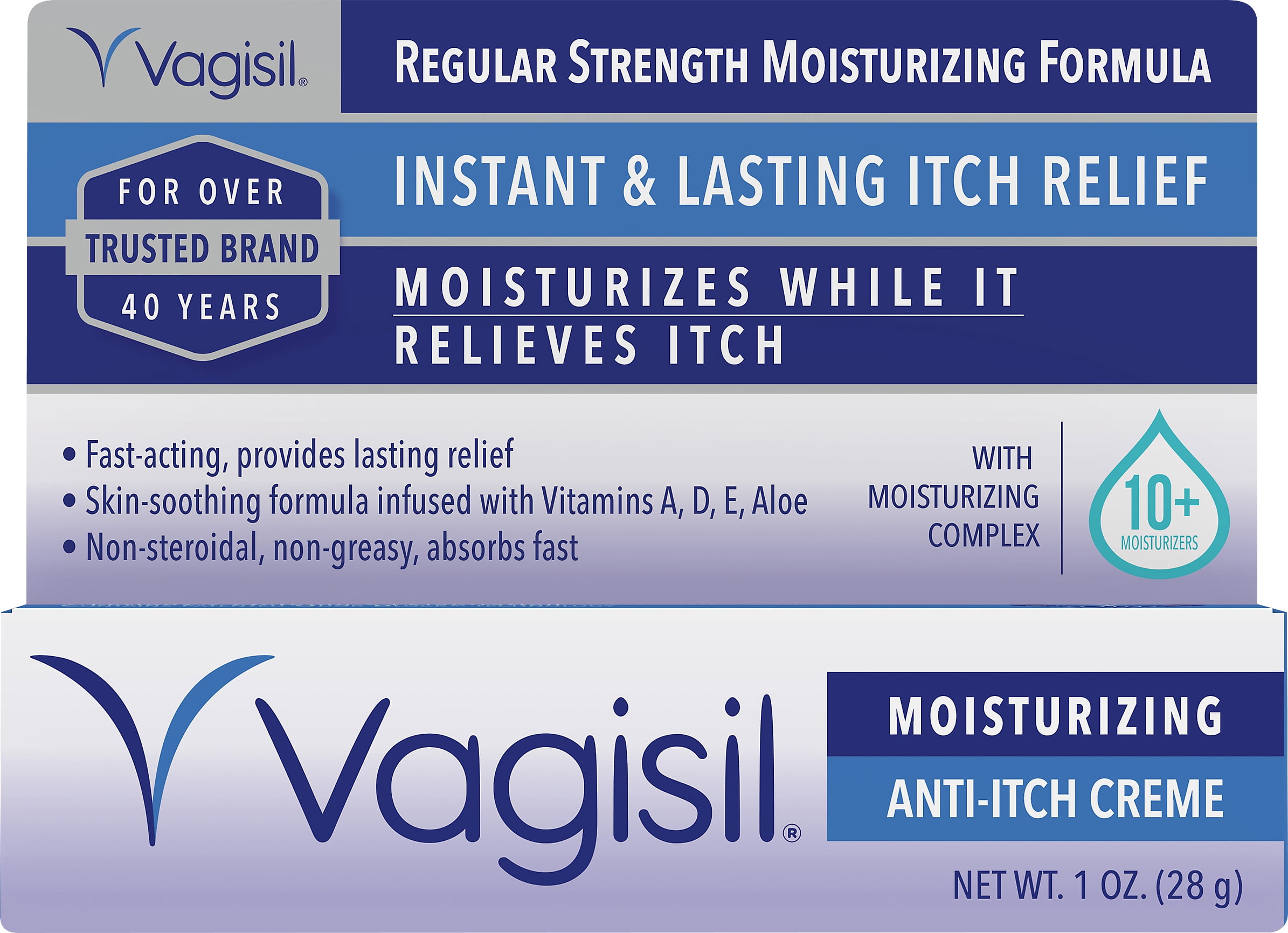 Vagisil Regular Strength Moisturizing Anti-Itch Cream, 1.0 oz