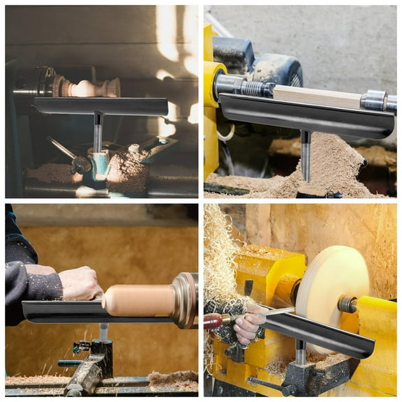 12 inch 5/8" x 3" Round Bar Tool Rest For Wood Turning Lathes  Steel Shank Chrome for Most Small and Medium-sized Lathes