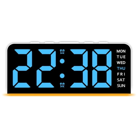 6inch LED Digital Clock With Bottom Lighting Adjustabl Brightness Optional Color Lights Multifunction Alarm Clock