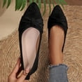 thumbnail image 3 of Gpaecead Women's Bow Dressy Shoes Pointed Toe Faux Suede Soft Sole Comfort Versatile Casual Slip On Flats For Work And Casual, Black, 3 of 8