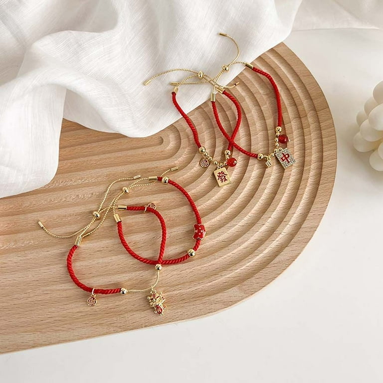 METAL BEAD BRACELET W/TASSEL OX RED METAL BEAD BRACELET W/TASSEL OX RED