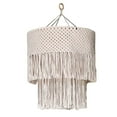 thumbnail image 4 of Macrame Lamp Shade, Chandelier Cover, Nordic Boho Hand Woven Gift Bohemian Tassel Lampshade, Light Shade for Office Nursery Home Party Decor 35cmx45cm, 4 of 9