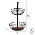 thumbnail image 3 of Pfaltzgraff Anvil Metal Wire Cage 2 Tier Fruit Storage Basket, Black, 3 of 9