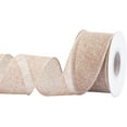 thumbnail image 1 of Joycrosso Burlap Wired Edge Ribbon 2 inch x 10 Yards, Natural, Ideal for Crafting, Gift Wrapping, Wreath, Christmas Tree, and Rustic Wedding Decorations, 1 of 4