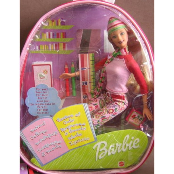 Mattel - Barbie School Cool Doll with Plastic Backpack ...