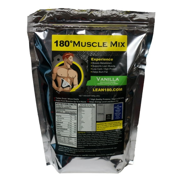 Lean 180 Muscle Mix | Best Tasting Protein Shake, Meal Replacement Drink | Helps Burn Fat, Build Muscle, Boost Energy | 31 Shakes (Vanilla)