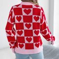 thumbnail image 6 of vigerkar Women's Fall Winter Crew Neck Long Sleeve Cute Heart Pattern Loose Knit Pullover Sweaters Jumper Tops (Red, S), 6 of 8