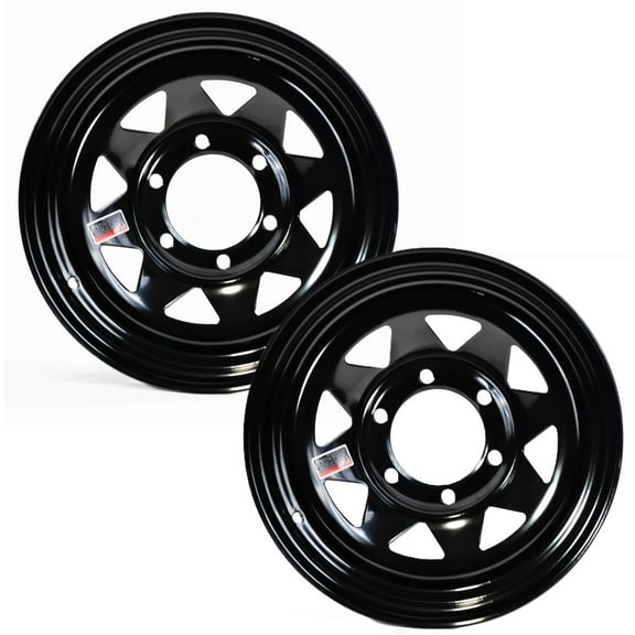 eCustomrim 2-Pack Trailer Rim Wheel 15X6 6 Lug Black Spoke